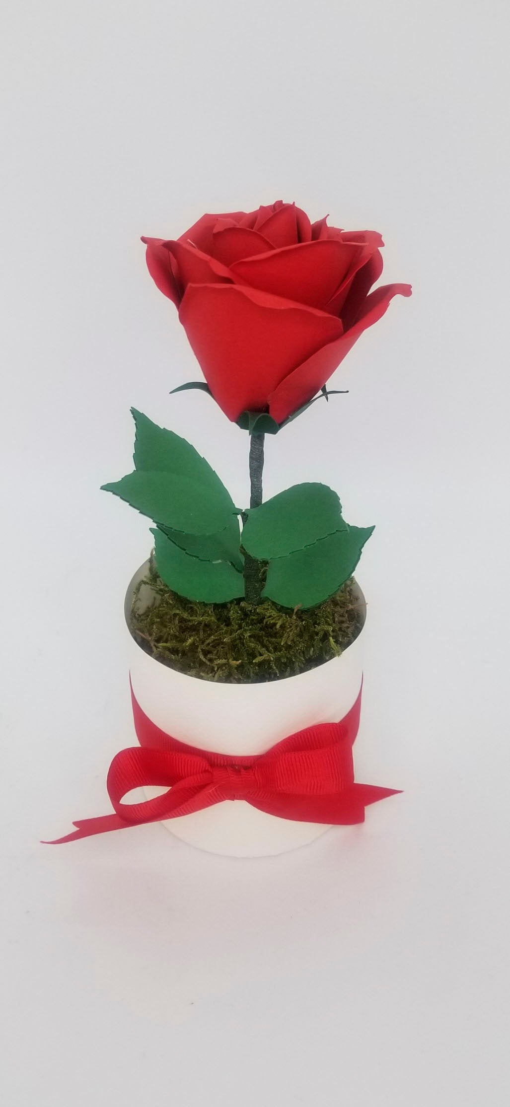 3" Round Box Paper Rose
