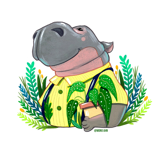 Plant Lover_Hippo_Vinyl stickers