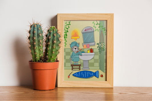 Animal Bath Series_5x7 mini print