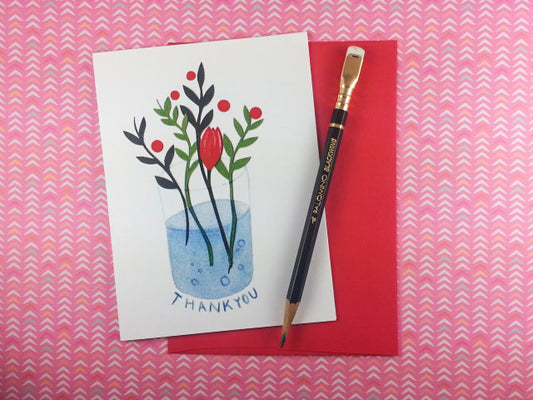 Flower vase thank you card