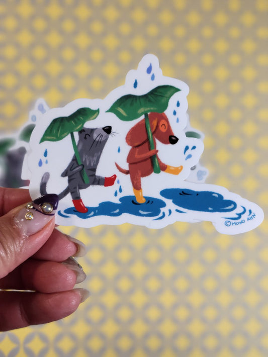 Splash cat & dog_Vinyl stickers