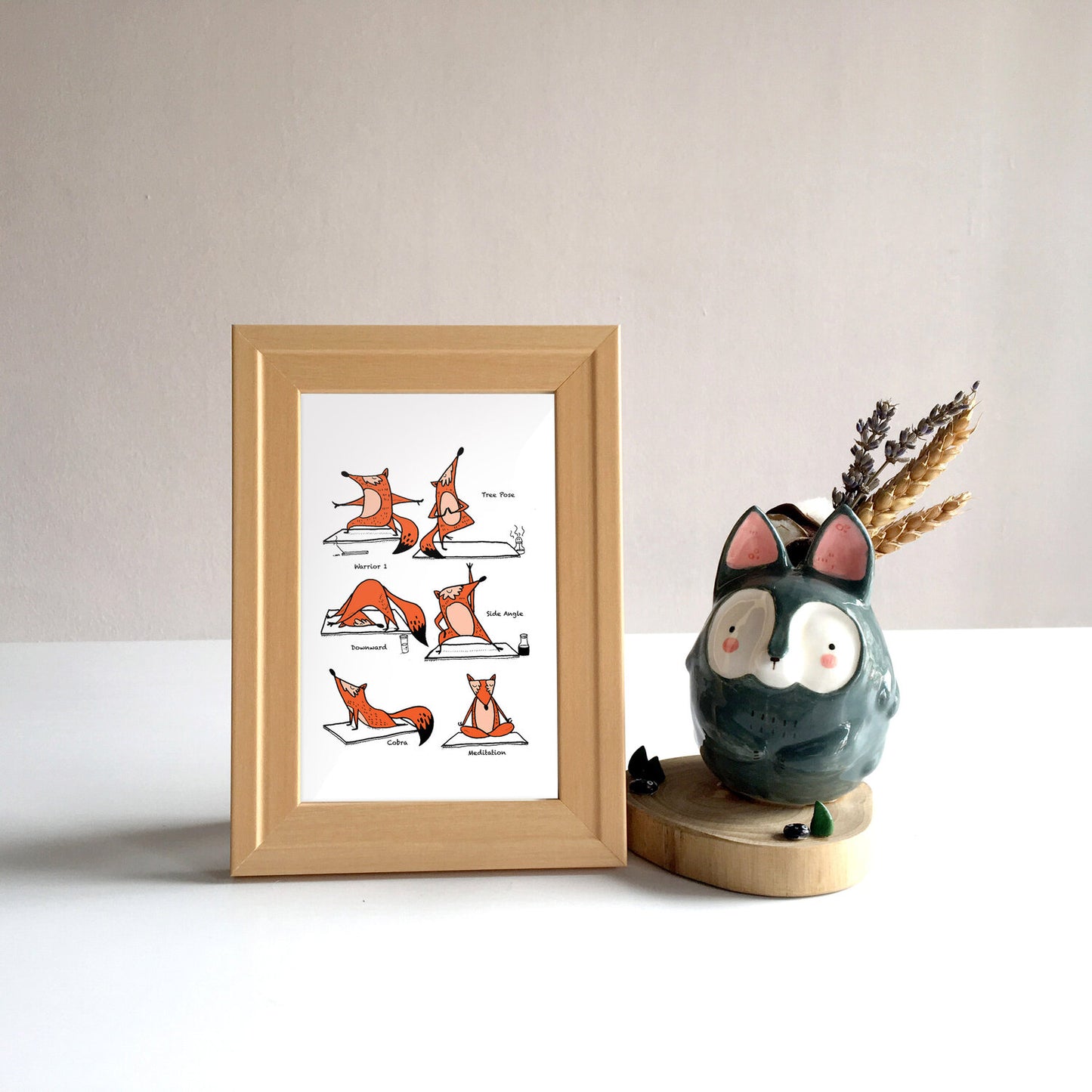 Yoga fox greeting card