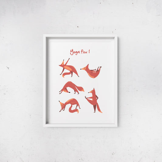 Yoga fox Art Print Series