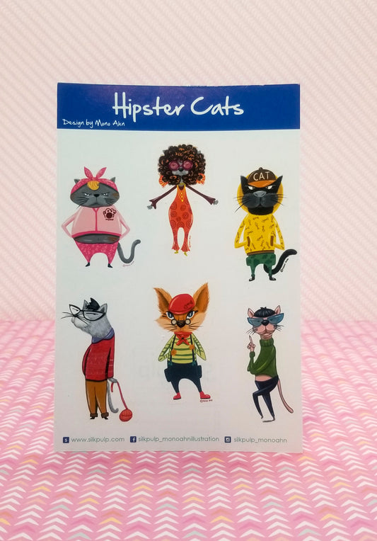 planner sticker- Hipster Cats