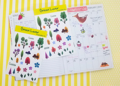 Green lover-planner sticker