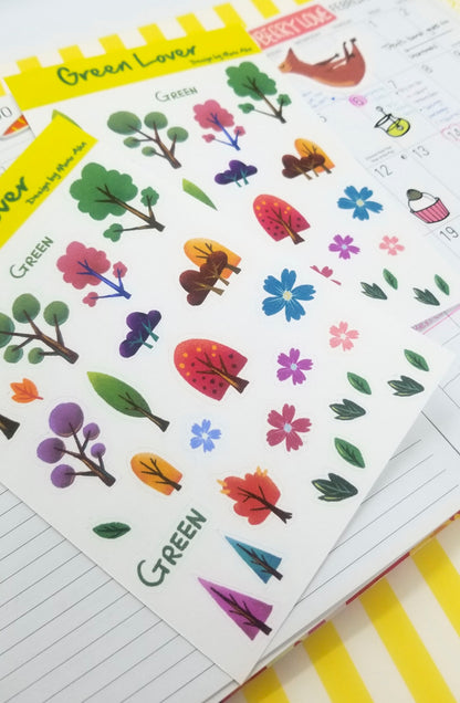 Green lover-planner sticker