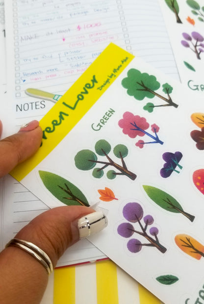 Green lover-planner sticker