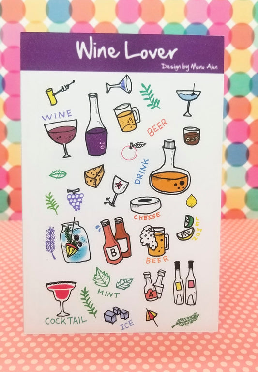 planner sticker-Wine lover