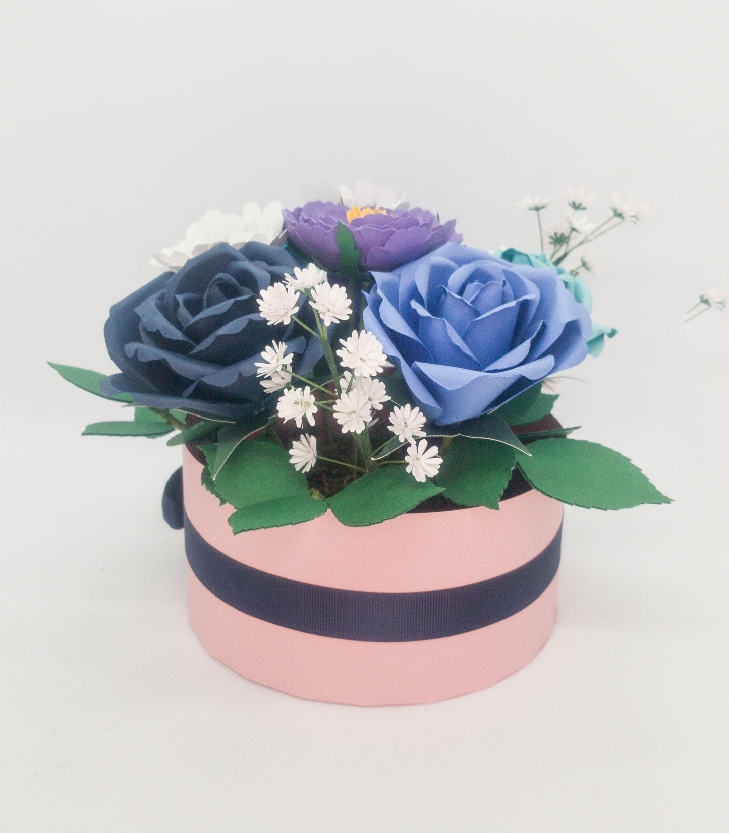 6" Round Box Paper Flower arrangement