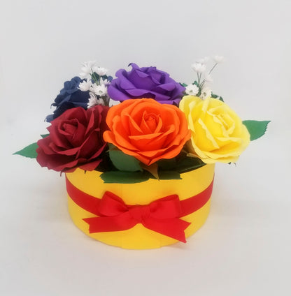 6" Round Box Paper Flower arrangement