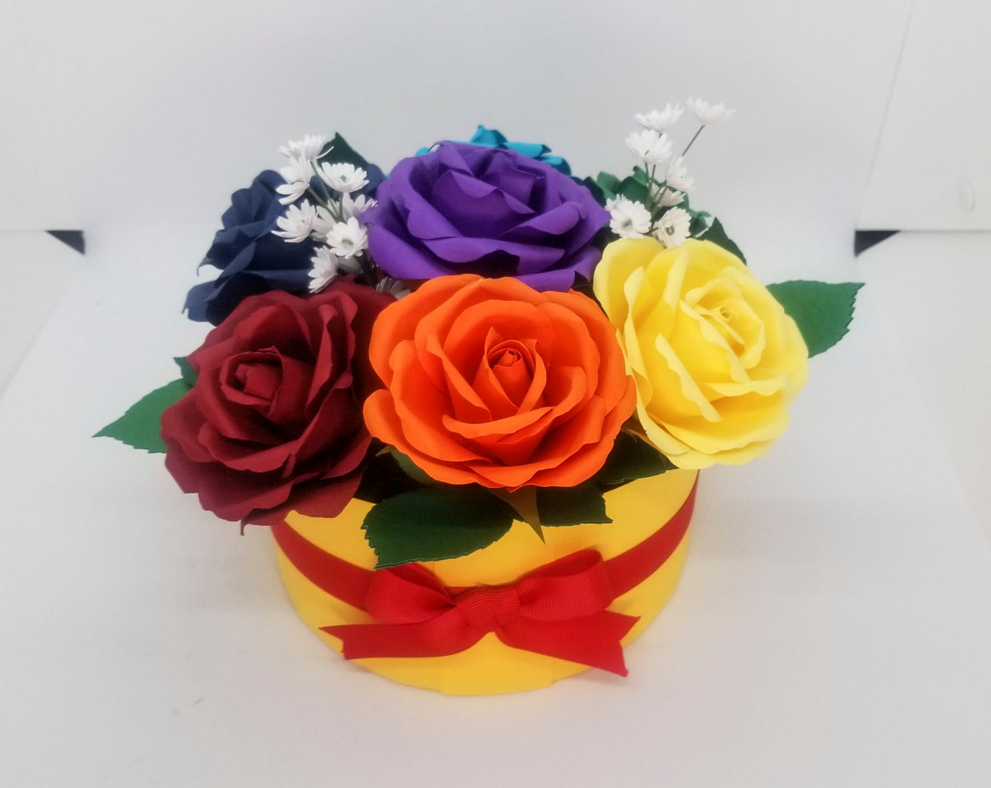 6" Round Box Paper Flower arrangement