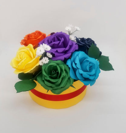 6" Round Box Paper Flower arrangement