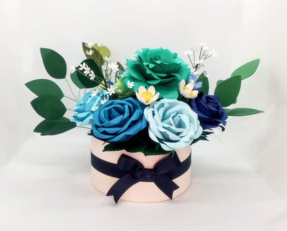 6" Round Box Paper Flower arrangement