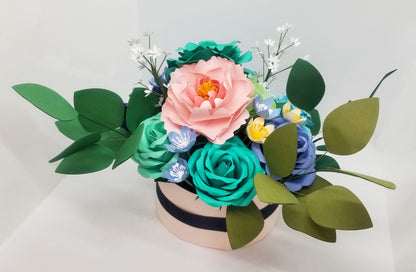 6" Round Box Paper Flower arrangement