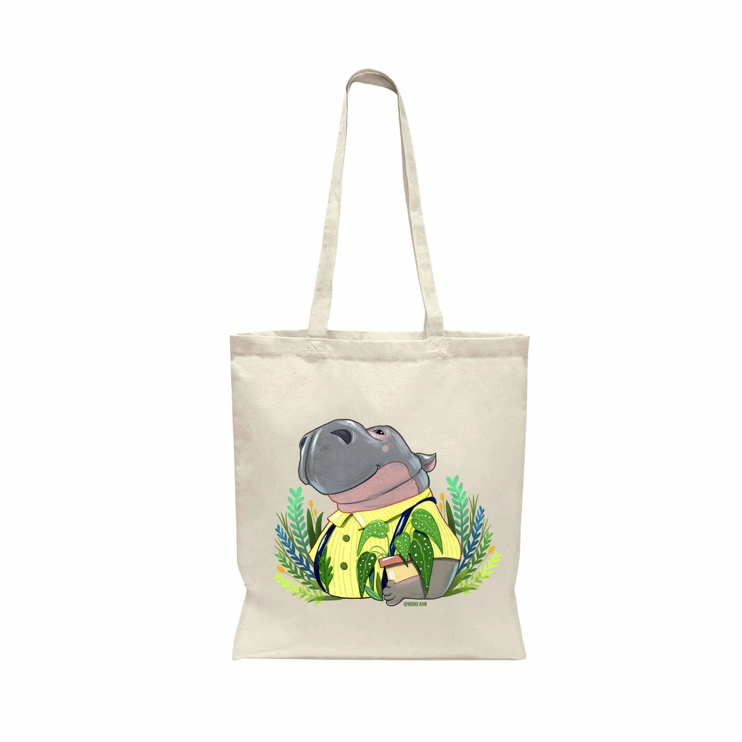 Hippo Plant Lover_tote bag