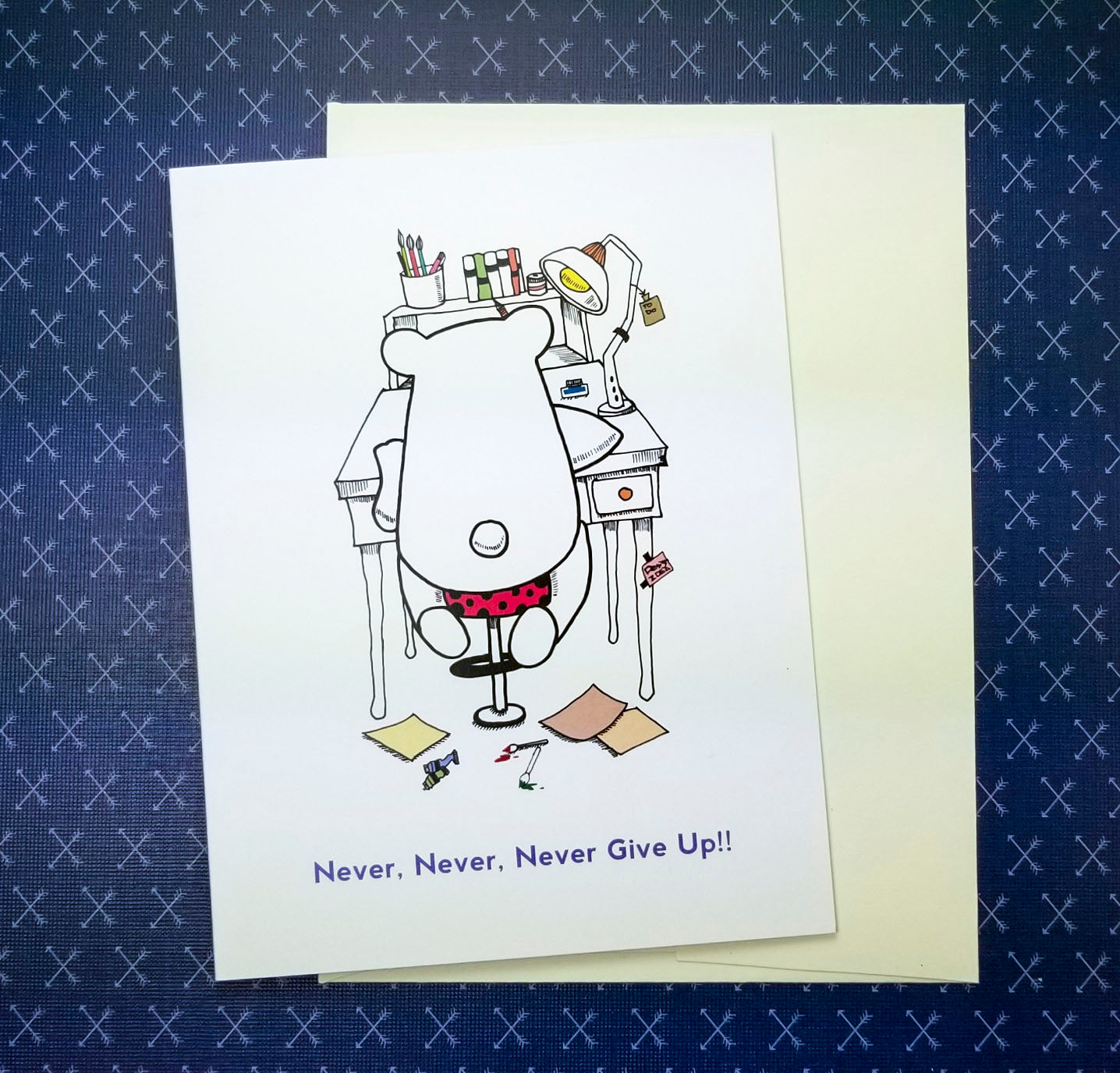 Never give up card